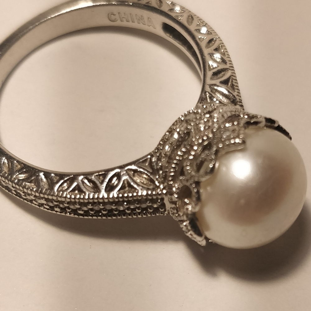 Silver 925 ring pearl Leslie Greene SALE